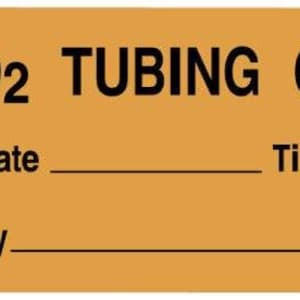 United Ad Label Pre-Printed Label UALâ„¢ Auxiliary Label Orange Paper O2 Tubing Change Date___Time__ Safety and Instructional 1 X 3 Inch