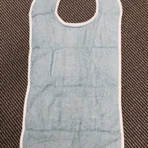 Lew Jan Textile Reusable Adult Bib, Blue, hook-and-loop closure