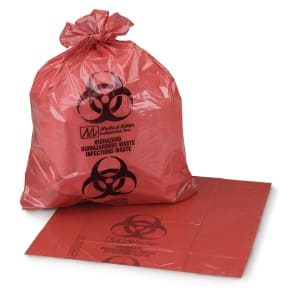 I.B.S. Solutions (Pitt Plastics) Biohazard Waste Bag Biohazard Symbol / Infectious Waste 33 gal. Red 33 X 39 Inch