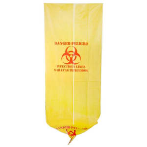 I.B.S. Solutions (Pitt Plastics) Infectious Linen Bag Biohazard Symbol / Infectious Linen 44 gal. Yellow 37 X 50 Inch