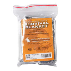 North American Rescue Emergency Blanket North American RescueÂ® 56 X 84 Inch Mylar / Polyethylene 1.84 oz.