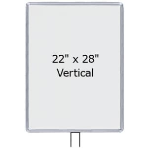 22" x 28" Radius Corner Sign Frame for 13' Beltrac stanchion in satin