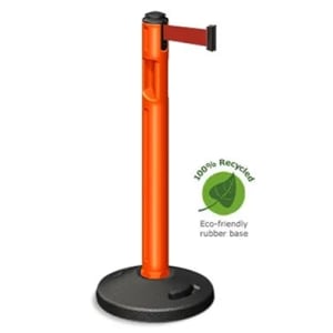 “Beltrac Tempest plastic outdoor stanchion with 12 ft retractable belt”