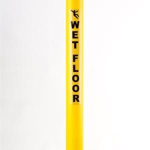 3" Plastic Safety Stanchion with a printed safety message