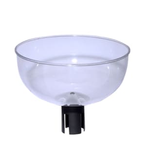 “Stanchion-mounted display bowl for retail queues”