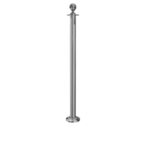 “Permanent ball top rope barrier post with 5 inch flange base”