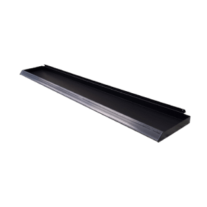 “Slim powder-coated steel shelf for Slatwall system”