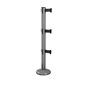 “QueuePro Triple 250 Magnetic stanchion with three belts”