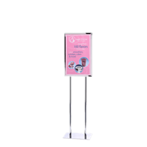 “14x22 vertical poster sign stand in polished chrome”