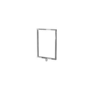 "Vertical sign frame for rope stanchions with threaded stud mount”