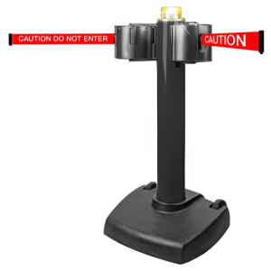 SkyPro 2000 dual belt retractable barrier 200 foot yellow wheeled stand
SkyPro 2000 two 100 foot belt units swivel housing industrial barrier
SkyPro 2000 longest retractable belt barrier airport tarmac warehouse use