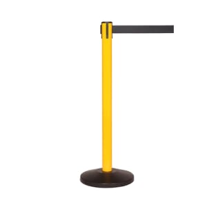 “High visibility safety stanchion with 8.5 ft retractable belt”