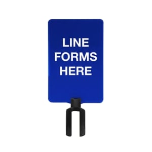 “Acrylic bullet bracket sign for retractable belt stanchions”