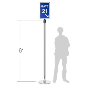 “6FT tall sign stand for high-visibility signage in crowded environments”