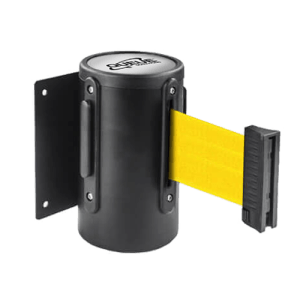 “WallMaster 400 wall-mounted retractable belt barrier with 15 ft belt”