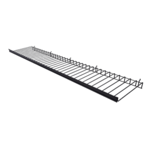 “Black wire display shelf for retail in-queue merchandising system”