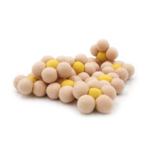 Felt Large Flowers Pale Peach