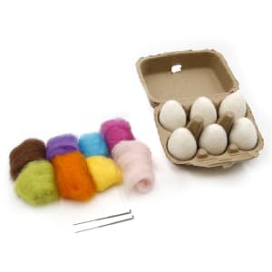 Needle Felt Egg Roving Set | White