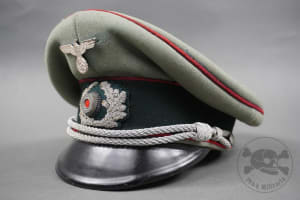 Original German WWII Heer Officer's Artillery Visor Cap Size 56/57