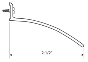 Door Top Weatherstrip 36 inch Length - Aluminum Finish
