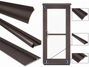 Rain and Water Prevention Door Seal Kit For 36" Wide Storefront Glass Doors With Up To  1" Gap