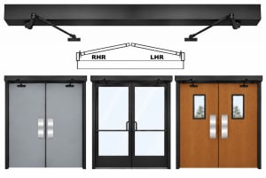 Maverick HA8LP Dual Low Profile Standard Duty ADA Automatic Door Opener - Double Door Outswing Push - Dark Bronze Anodized