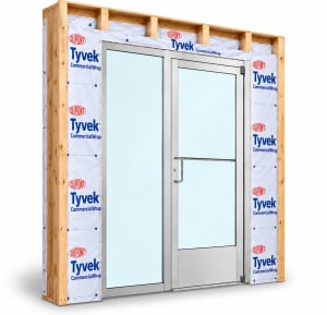 Narrow Stile Commercial Aluminum Storefront Door and 24 in. Sidelite Frame, Standard Traffic, Exterior Wood Stud Wall, 36" x 84" Left Hand, 1" Low-E Glass, Clear Anodized