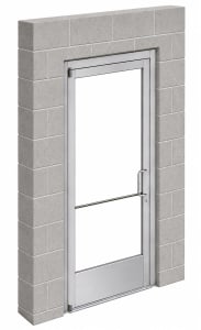 Commercial Aluminum Storefront Glass Door and Frame For Interior Block Wall, 48" x 96" Right Hand, 1/4" Tempered Glass Pre-Installed, Entrance Hardware Package, Clear Anodized