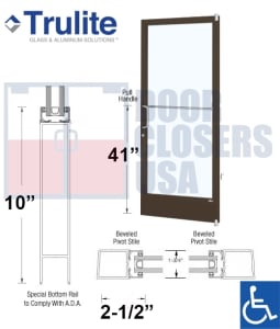 Trulite Series 200 ADA Storefront Door - LH - 36" x 84" - Dark Bronze