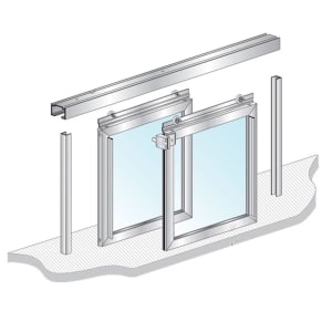 Commercial Interior Transaction Service Window, 48 in. Width x 48 in. Height, X-X Slide Configuration, Satin Anodized Finish With 1/4 in. Tempered Clear Glass