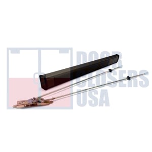United States Aluminum 3-3/16 in. Left Hand Reverse Concealed Vertical Rod Panic Bar, For 36 in. Wide x 84 in. Tall Door, Dark Bronze Finish