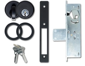 Vistawall Commercial Door Dead Bolt Lock Kit With Outside Mortise Key Cylinder and Inside Thumbturn, 31/32 in. Backset, Dark Bronze Finish