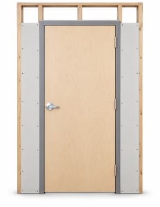 Wood-Lite 42" x 80" Commercial Wood Door Package â€“ Unfinished Birch, Right Hand Reverse, Wood Stud Drywall Frame