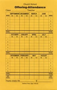 Brethren Church School Offering-Attendance Envelope