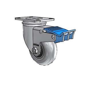 3.5-inch conductive Performa swivel caster with direction lock and 2.5x3.625-inch top plate
