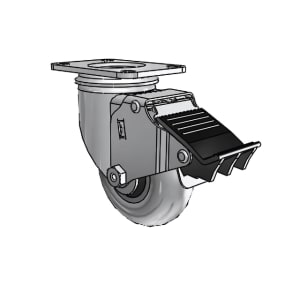 3.5-inch Conductive Performa swivel caster with total lock brake and top plate mounting