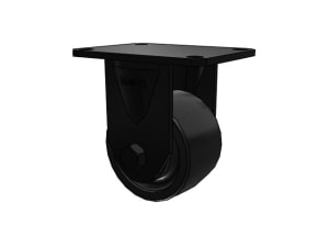 Albion Casters 3-inch rigid caster with black MAX Nylon wheel and top plate, supporting up to 300 lbs for commercial and industrial use