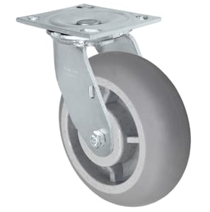 5" x 2" Crowned Thermo Plastic Rubber Wheel - 4" x 4-1/2" Plate Size - 500 lbs Capacity