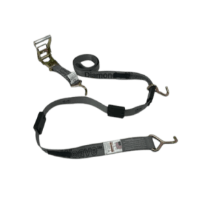 A-2X11RMLLERCS-DW ratchet tie down with Miller hooks, 2-inch wide strap, 11-foot long, 3333 lbs load capacity, on white background