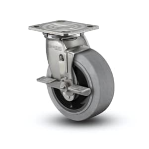 Stainless Steel 6x2 Performa Rubber Conductive Roller Bearing Swivel Caster with 4x4.5 Plate