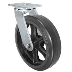 12" Swivel Caster - Rubber Tread Wheel  Cast Iron Core - 1,200 lbs Capacity