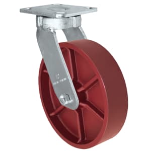 8" x 2" Kingpinless Swivel Caster | Ductile Steel Wheel | 2,000 lbs load capacity