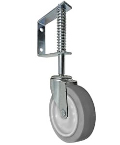 Spring Loaded Gate Caster | 110 lb Capacity | 3" Gray Thermo Rubber Wheel