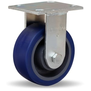 Durable Hamilton R-52K-5SPB Rigid Caster with 5 inch Poly-Soft Polyurethane Wheel on Cast Iron Core, Ideal for High Performance Industrial Applications