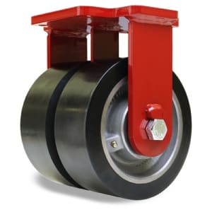 Hamilton R-EHD2-AGV-12GB95 Extra Heavy Duty Dual Rigid AGV Caster with 12"x3" DuraGlide-AGV Polyurethane Wheel on Forged Steel and 3/4" Precision Bearing