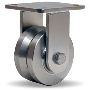 Hamilton 850lbs Stainless Steel V-Grooved Rigid Caster Wheel