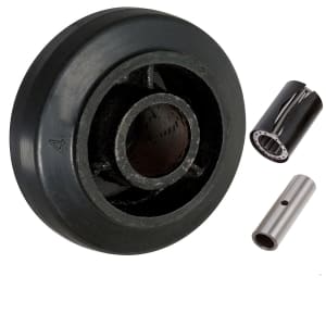 4" x 2" Rubber on Cast Iron Wheel - 300 lbs cap.