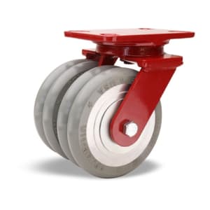 Hamilton 2700 lbs. Heavy Service Dual-Wheel Swivel Caster with UltraGlide 24/7 AGV Polyurethane on Aluminum Core Wheels - Model S-HS2-6SWC95