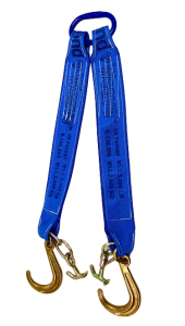 Towing V Bridle 4x24 J TJ Hooks Diamond Weave Blue