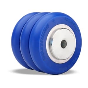 Hamilton W-3530-SWC85-3/4 Triple-Wheel Caster, 3 1/2 inch Polyurethane Crown Tread on Aluminum Core, ideal for Heavy-Duty Industrial Use